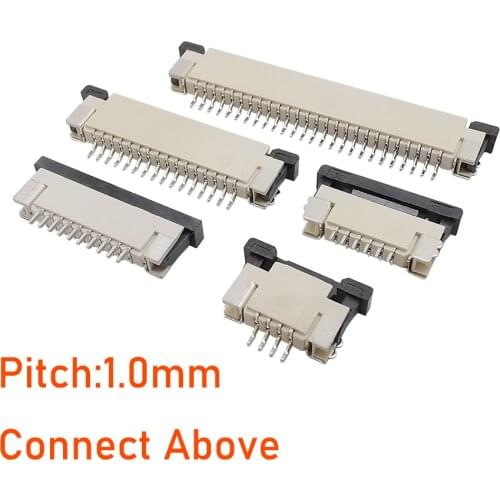 10Pcs FPC FFC connectors 1.0mm Pitch Connect Above Flat Cable PCB Connector 4P 6P 8P 10P 12P 14P 16P 18P 20P 24P 26P 30P 32Pin