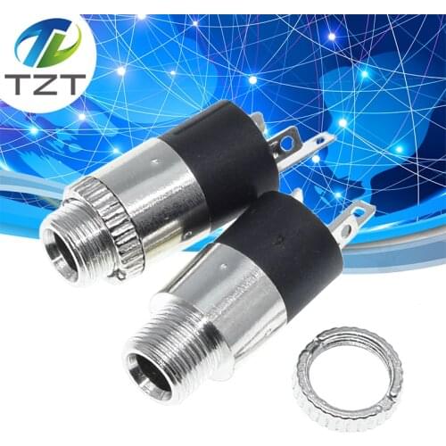10Pcs PJ392 3.5MM Stereo Female Sockect Jack with Screw 3.5 Audio Headphone Connector PJ-392 Cylindrical Socket