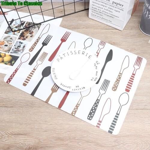 2PCS Placemats PVC Table Mat Kids Tableware Cartoon Dining Table Disc Pads Coasters Plate Bar Plate Mats 40*28cm