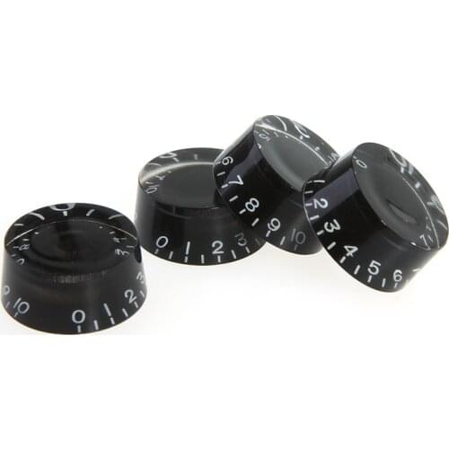 4pcs/set Speed Knobs Guitar Parts 4PCS Speed Knobs Volume Tone Control Buttons Replacement Guitar Parts Black afinador guitarra