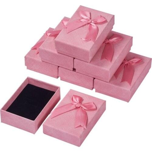5pcs Paper Gift Cardboard Jewelry Box Present Case for Packaging Ring Bracelet Necklace Display Storage for Valentines Day