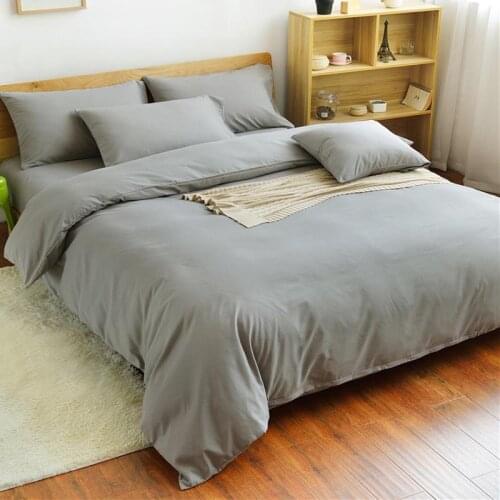 57 bedding set gray duvet cover bed set solid flat sheet bedclothes 3/4pcs bed linen set Nordic home textile for single double
