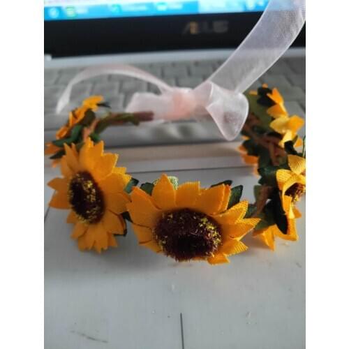 2020 Pet Accessories Dog Necklace Cat Handcrafted Bunny Wreath Head Flower Cat Teddy Artificial Sun Flower Collar Photo decorat