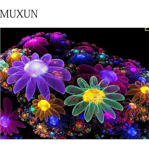 Muxun Diy Diamond Embroidery Full Set Flowers 5D Diamond Painting With Square/Round Fantasy Flowers Home Decoration Gift X0365