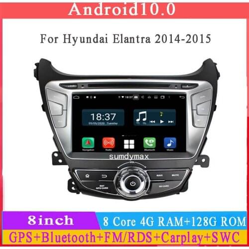 Android 10 car dvd multimedia gps navigaiton player for hyundai Elantra 2014-2015 with PX5 octa core 4G RAM 64G ROM wifi USB