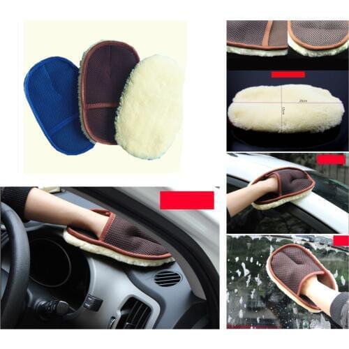 Auto parts 15 * 24cm cleaning brush wool soft wash gloves motorcycle care waxing rag Car accessories high quality