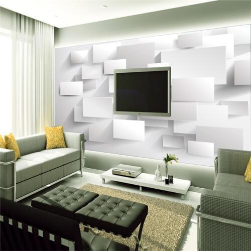 Bacaz New 8D Large Mural White Lattice 3d Mural Wallpaper 3D Wall Mural Wall paper for Living Room Sofa Background Home Decor