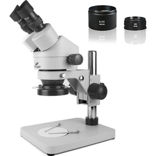 7X - 45X Binocular Stereo Microscope Stereo Zoom Continuous Zoom Magnification Microscope Phone Motherboard PCB Soldering Repair