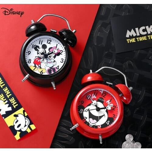 2021 Disney cartoon alarm clock Mickey Mouse girls bedroom for children mute students lovely bedside luminous clock