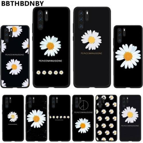 Black White Flower Daisy Phone Case For Huawei Y5 Y6 II Y7 Y9 PRIME 2018 2019 NOVA3E P20 PRO P10 Honor 10