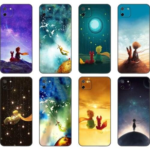 Black tpu Case For OPPO Realme C11 C20 C21 Case Back Cover Bumper The Little Prince and the Fox