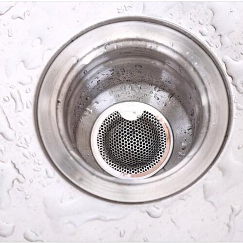 Stainless Steel Shower Drain Hole Filter Trap Bathtub Hair Catcher Stopper Sink Metal Strainer Floor Drain Kitchen Supplies