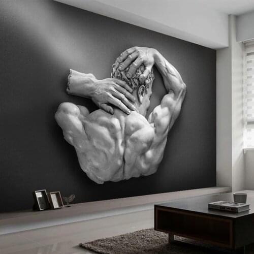 Photo Wallpaper European Style 3D Stereo Releif Figure Sculpture Murals Black And White Background Wall Paper Living Room Fresco