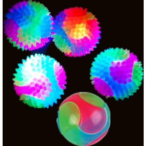 Pet Dog Interactive Squeak Glowing Ball Toys with Light Pet Training Elastic Ball Toy Durable Chew Play Ball Pet Dog Toys