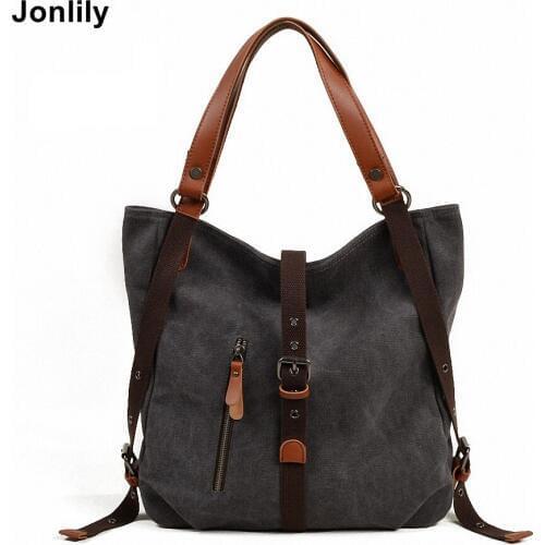 Jonlily Womens Casual Tote Canvas Handbag Shoulder Bags Purse for Ladies and Girls -KG006