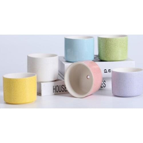 Korean Ins Macaron Succulent Ceramic Flower Pot Lovely Green Plant Potted Handmade Art Basin Home Balcony Creative Gardening