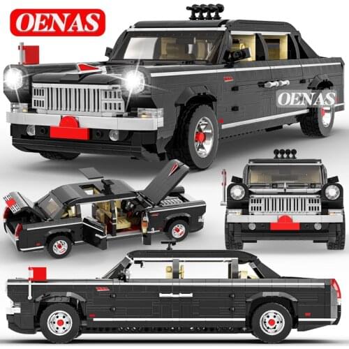 1735 PCS MOC China HongQi L5 Parade Review Car Vehicle Model Building Blocks Assembled DIY Kids Friends Boys Children Toys Gift