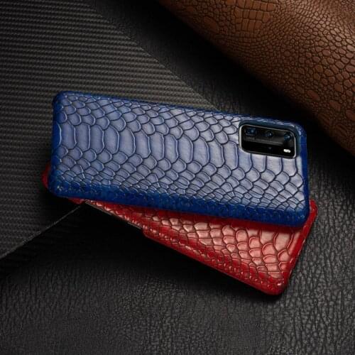For Huawei P40 Snake Pattern Leather Case Retro PU Leather Case for Huawei P40 Pro Back Cover Protection Funda Case