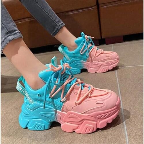 Chunky Sneakers Women 2020 Fashion Platform Shoes Basket Femme Vulcanize Shoes Womens Casual Krassovki Female Trainers Dad Shoes