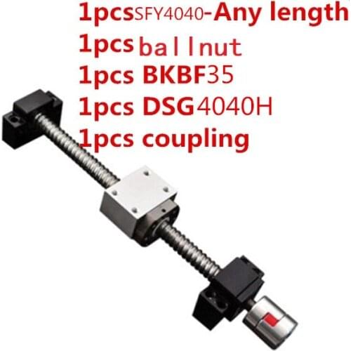 SFY 4040 miniature ball screw 40mm diameter100mm 150mm 165mm-1000mm with ballnut SFY4040 for DIY CNC parts