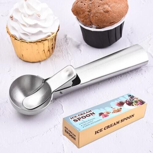 2020 Stainless Steel Ice Cream Scoop Ice Ball Maker Frozen Yogurt Cookie Dough Meat Balls Ice Cream Spoon Tools Watermelon Spoon