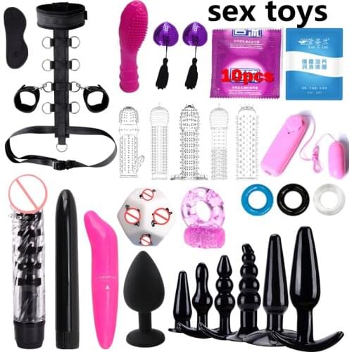 Sex Products For Adults Games Bondage Set BDSM Kits Vibrator dildo Anal Plug Sex Toys for woman Fetish Bondage Rope Flirting