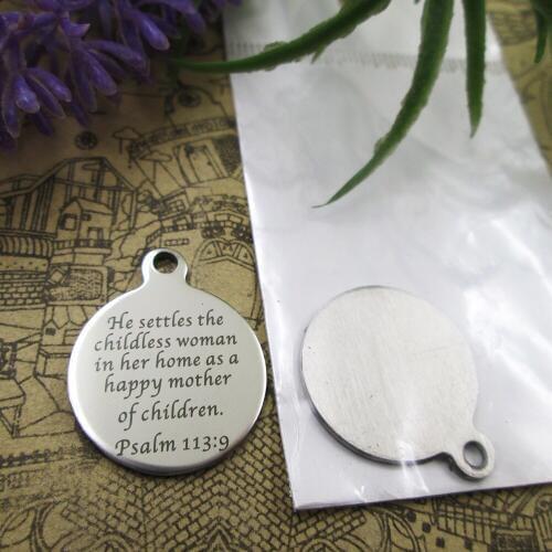 20pcs--"He Settles The Childless Woman"stainless steel charms 5 styles for choosing DIY Charms for necklace bracelets