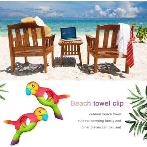 2PCS Clothespin Towel Clips Parrot Bird Plastic Beach Clothes Clip Quilt Socks Hanger Clips Prevent Wind Clothes Peg Drying Rack