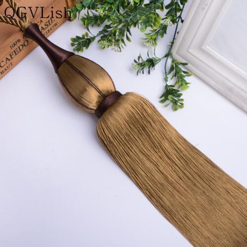 QGVLish 2Pcs New Curtain Tassel Fringe Tiebacks Straps Hanging Belt Ball Curtain Accessories Brush Bind Buckle Curtain Holder
