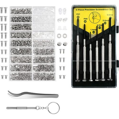 Eyeglass Repair Kit Sunglasses Repair Kit With Nose Pads Screws Screwdriver Tweezers For Watch Clock Spectacle Repair