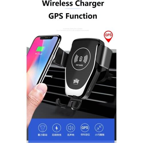 With GPS Car Wireless Charger For iPhone Xs Max XR Car Mount Mobile Phone Wirless Charging Car Phone Holder For Samsung Note8 9