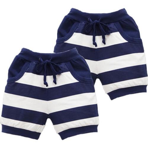 Baby 2 pcs/lot Shorts Pure Cotton Children Striped New Clothes Boys Sports Clothing 2019 Little Q Elastic Waist Bloomers Suits