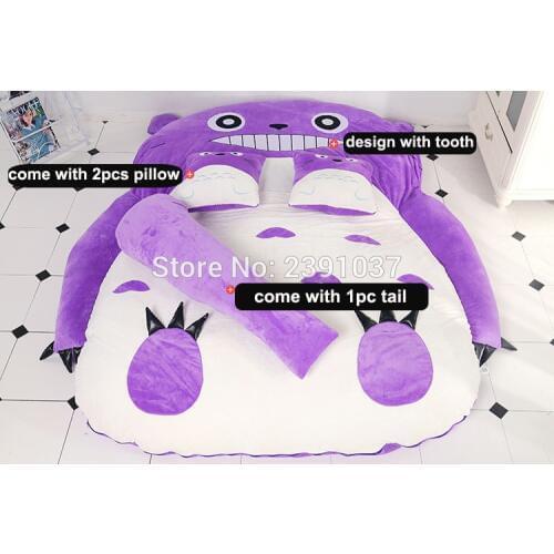 Lovely Purple Color My Neighbor Totoro sofa bed for Kids big size Cartoon Totoro bed for adults Totoro Warm Tatami bed Mattress