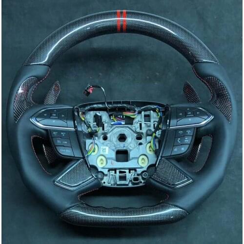 Yeedercar Cuatomized Real Carbon Fiber Sports Steering Wheel Alcantara Leather compatible for Ford Taurus 2015-2019