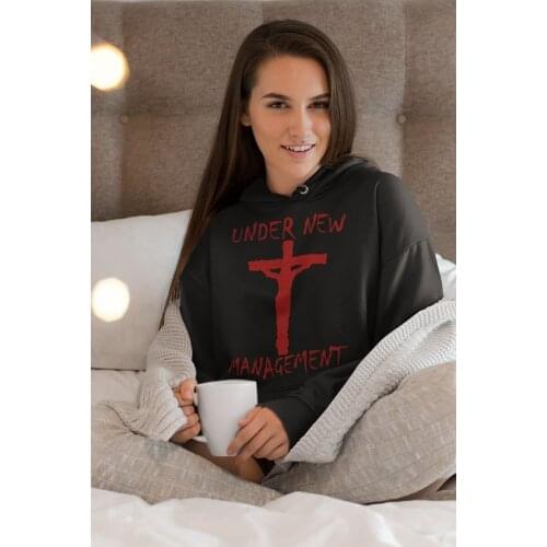 UNDER NEW MANAGEMENT Hoodie Pullovers jesus Christian Jumper unisex 100% cotton Women tumblr Pullovers Graphic Sweatshirt hoody