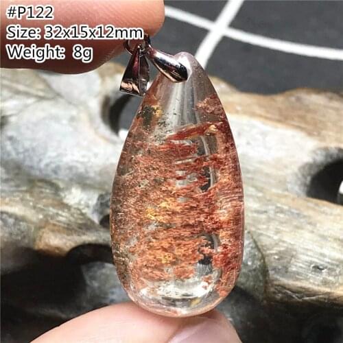Top Natural Phantom Quartz Necklace Pendant For Women Men Luck Love Healing Stone Crystal Silver 32x15x12mm Beads Gemstone AAAAA