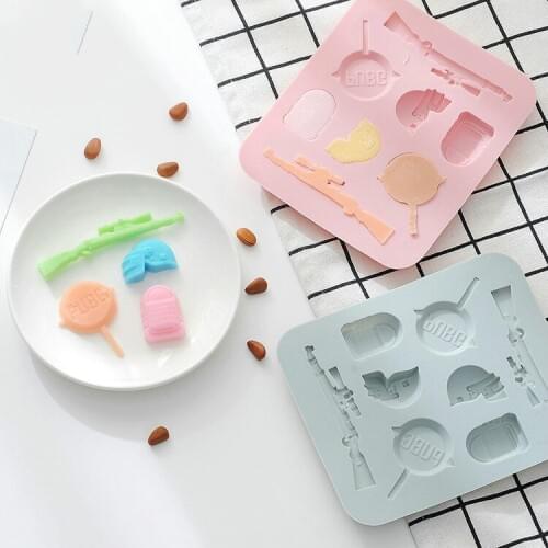 Creative Lollipop Gun Shape Chocolate Gumpaste Mould Fondant Molds Silicone Cake Decors DIY Home Baking Tools Soap Cookie Mold
