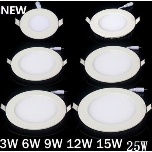 20pcs/lot Dimmable Ultra thin 3W/4W/6W / 9W / 12W / 15W/ 25W LED Ceiling Recessed Grid Downlight / Slim Round/Square Panel Light