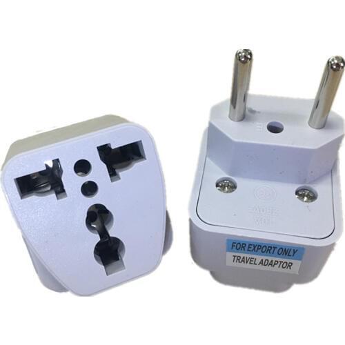 Universal white UK US AU to EU AC Power Plug Brazil AC Power Plug High Quality Adapter Travel Converter Plug
