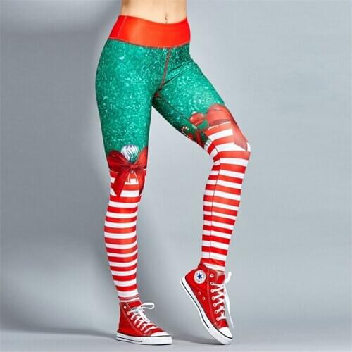 2020 Christmas print Leggings High Waist Sports Running Fitness Workout Push Up Legging Female Fashion Slim Leggings Woman Pants