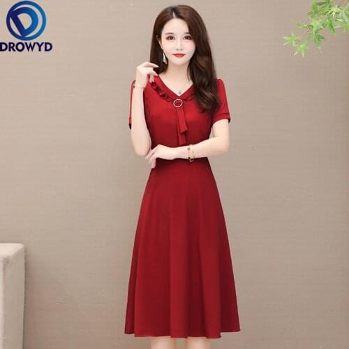 2021 Beach Burgundy Midi Dress for Women Summer Fashion Short Sleeve V-neck Bodycon Dress Elegant Boho Party Dress Vestidos 4XL