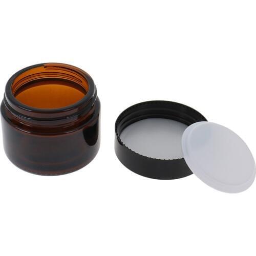 10g/15g/20g/30g/50g/100g Glass Amber Brown Cosmetic Face Cream Bottles Lip Balm Sample Container Jar Pot Makeup Store Vials