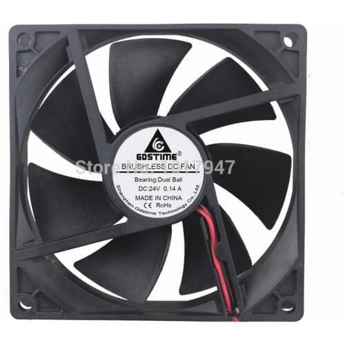 1 pcs Gdstime Dual Ball DC 24V 2Pin 9225 92mm x 92mm x 25mm Brushless Cooling Cooler Fan 92x25mm