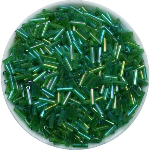1 Pack 2x6mm Deep Green Colors Tube Beads Czech Glass Seed Spacer Beads DIY Cloth Bag Jewelry Making Accessories