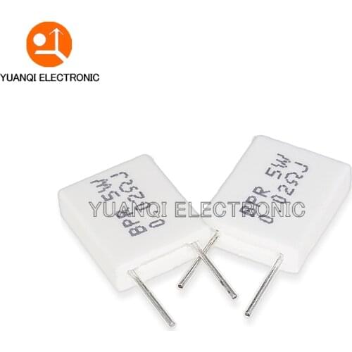 10pcs BPR56 5W 0.01 0.05 0.1 0.15 0.22 0.25 0.33 0.5 ohm Non-inductive Ceramic Cement Resistor 0.1R 0.15R 0.22R 0.25R 0.33R 0.5R