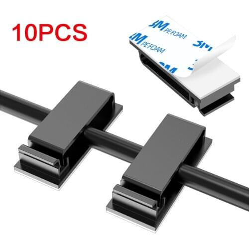 10PCS Wire Organizer Cable Organizer Desk Car Usb Cable Winder Management Holder Clips Cord Tidy for iphone Xiaomi Earphones