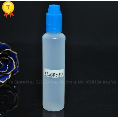 1300pcs 60ml pen bottle liquid pe plastic dropper bottle with CRC and tamper evident cap