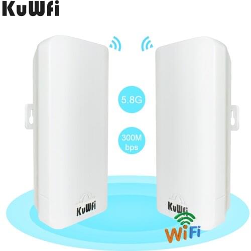 2PCS KuWFi 1-3KM 300Mbps Outdoor CPE Router 5G Wireless Access Point Router Wifi Bridge Wi-fi Extender CPE Router With 24V POE