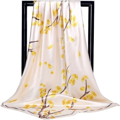 2020 Luxury Brand Spring New Style Silk 90CM Bandana-Style Headscarf Soft Scarf Women chiffon hijab poncho winter scarves