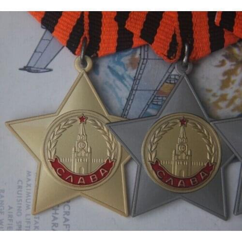 3pcs SET Order of Glory Class 1,2,3 soviet medal putin russia badge emblem amy navy ww2 military uniform red star victory